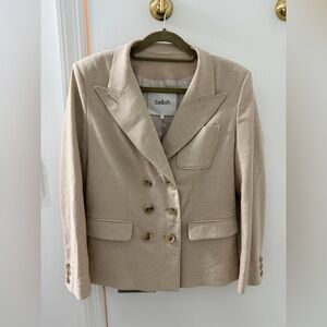 NWT ba&sh Baz Beige Double Breasted Wool Blend Lady Blazer Jacket Size 2/Medium